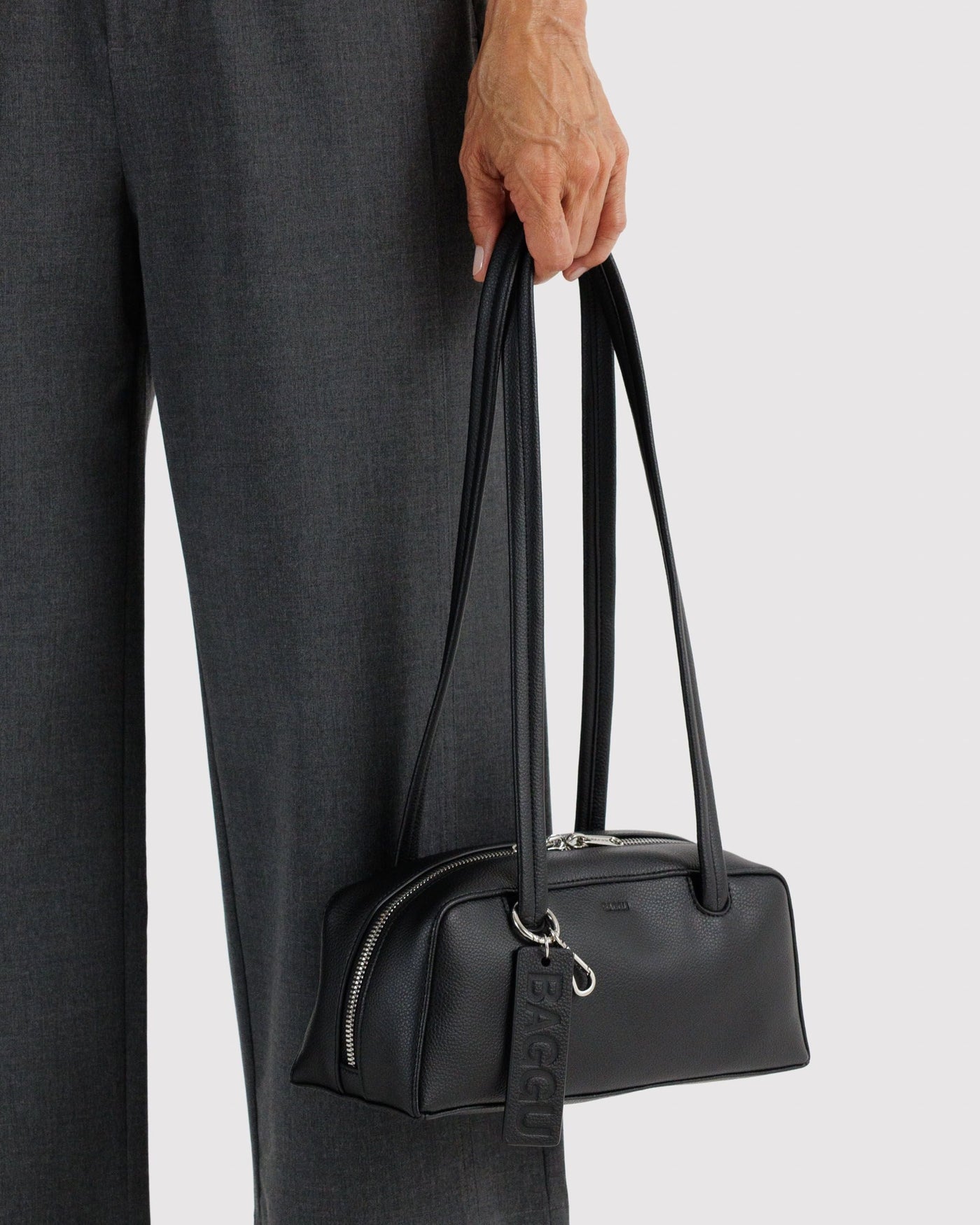 Small Recycled Leather Bowler Bag Z4