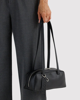 Small Recycled Leather Bowler Bag Z4