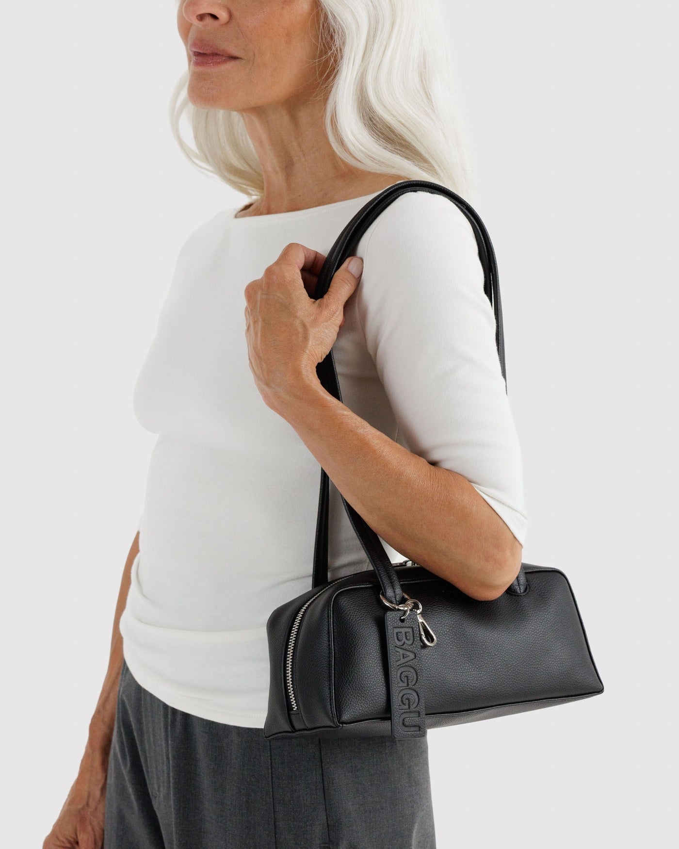 Small Recycled Leather Bowler Bag Z4