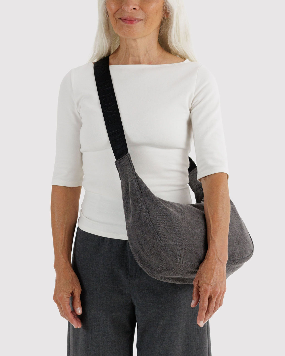 Medium Denim Crescent Bag X0
