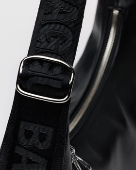 Medium Recycled Leather Crescent Bag B6