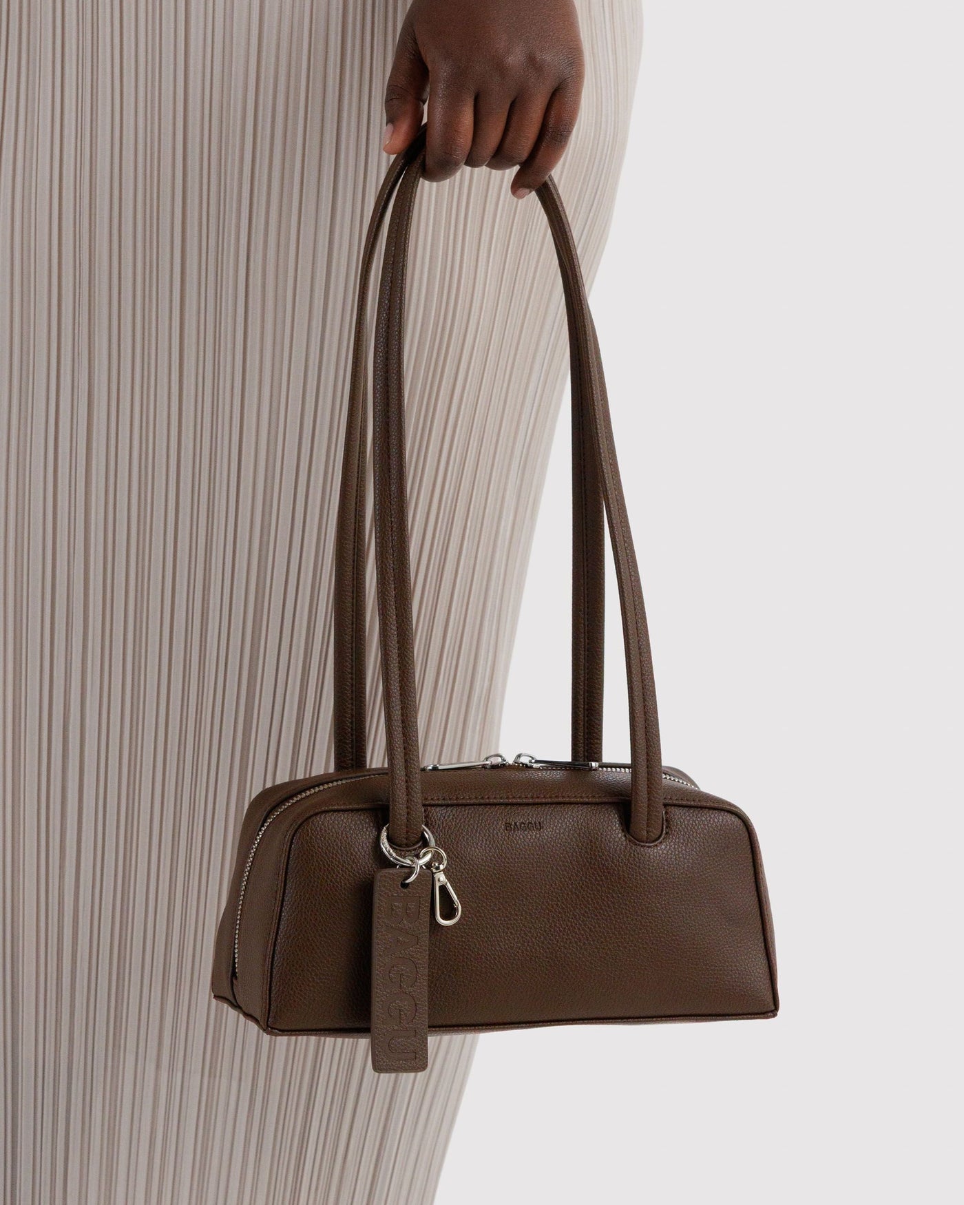 Small Recycled Leather Bowler Bag Z4