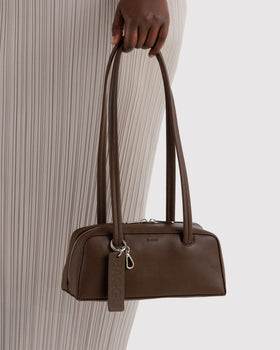 Small Recycled Leather Bowler Bag Z4