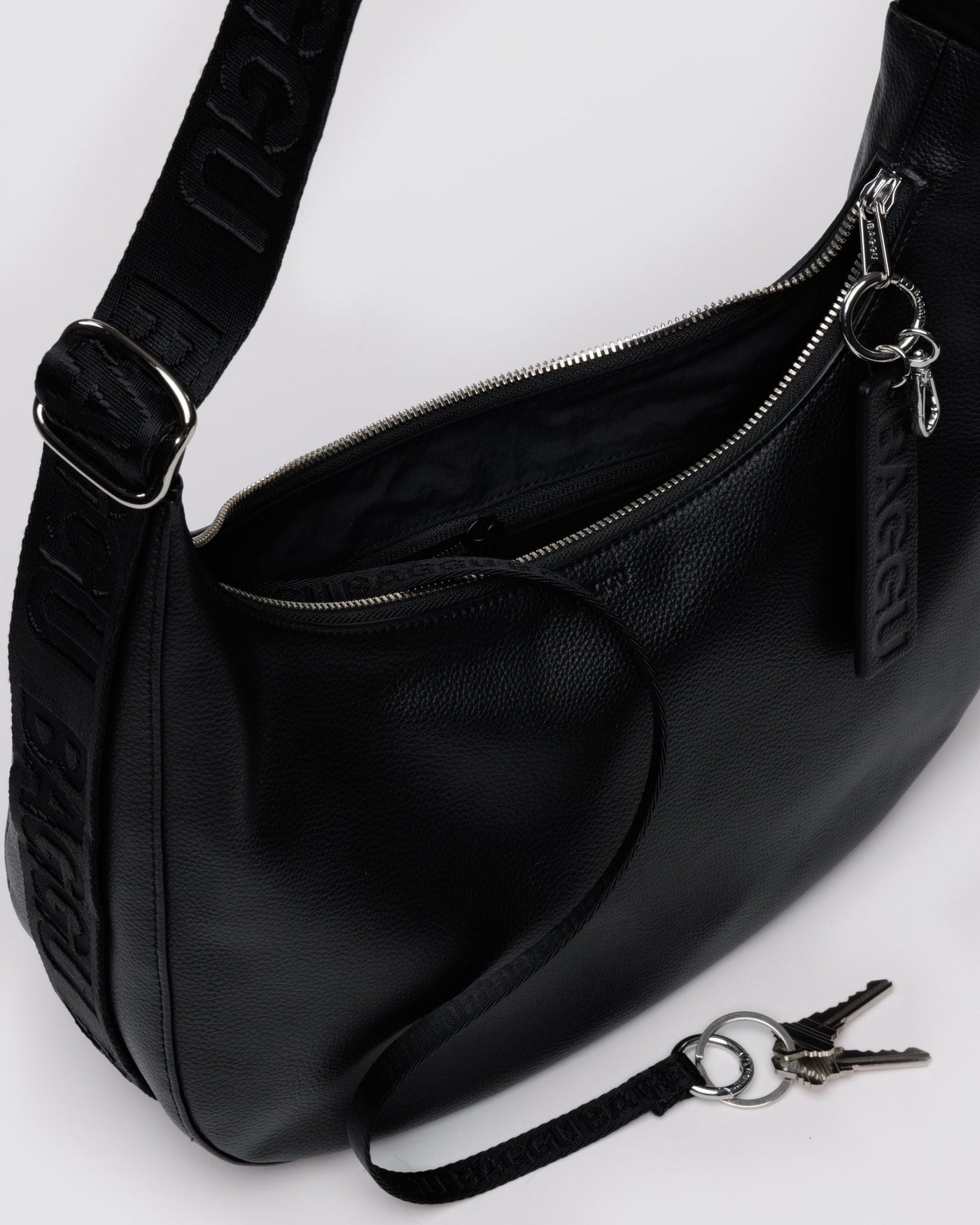 Medium Recycled Leather Crescent Bag B6
