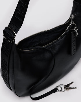 Medium Recycled Leather Crescent Bag B6