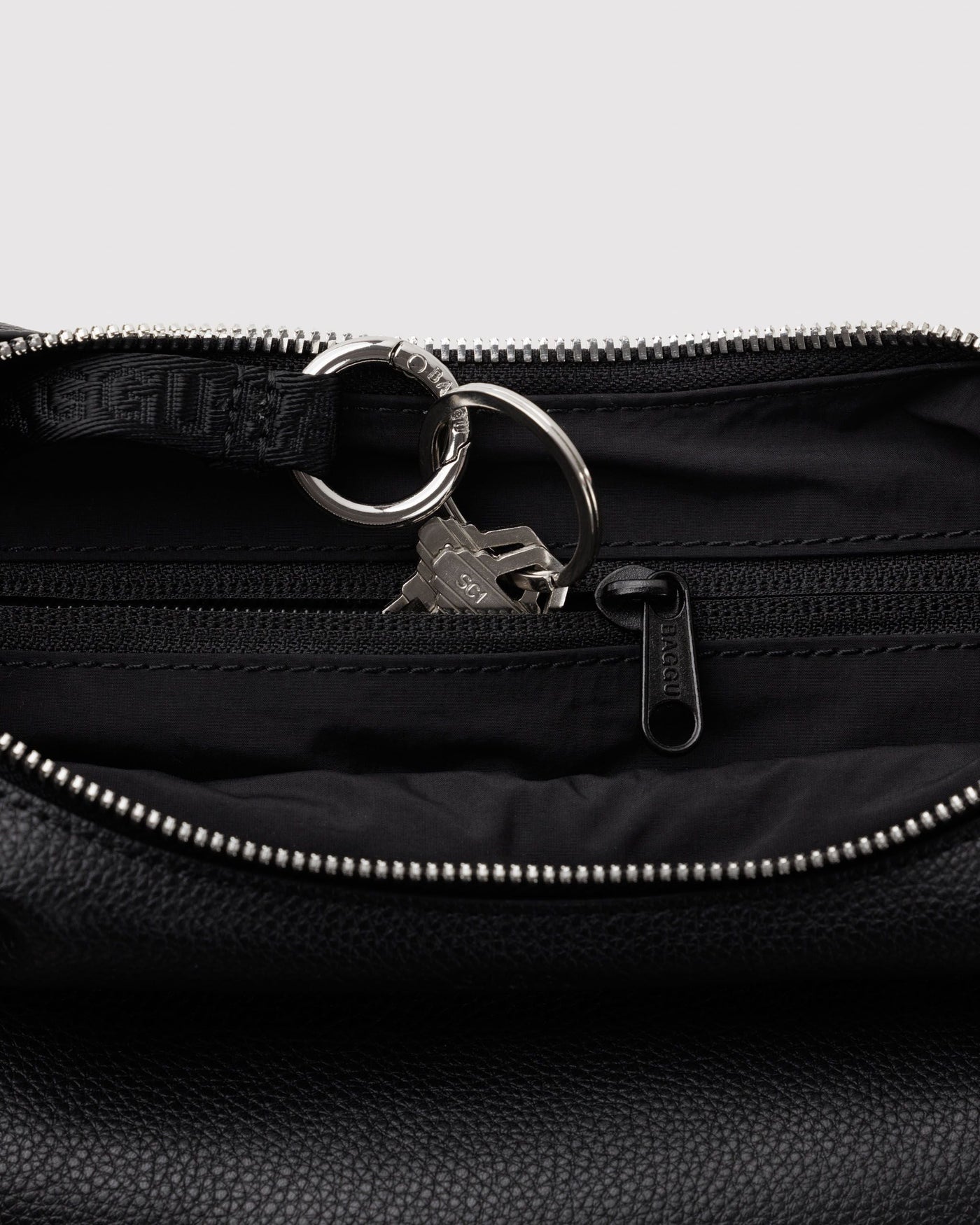 Small Recycled Leather Flat Crescent V7