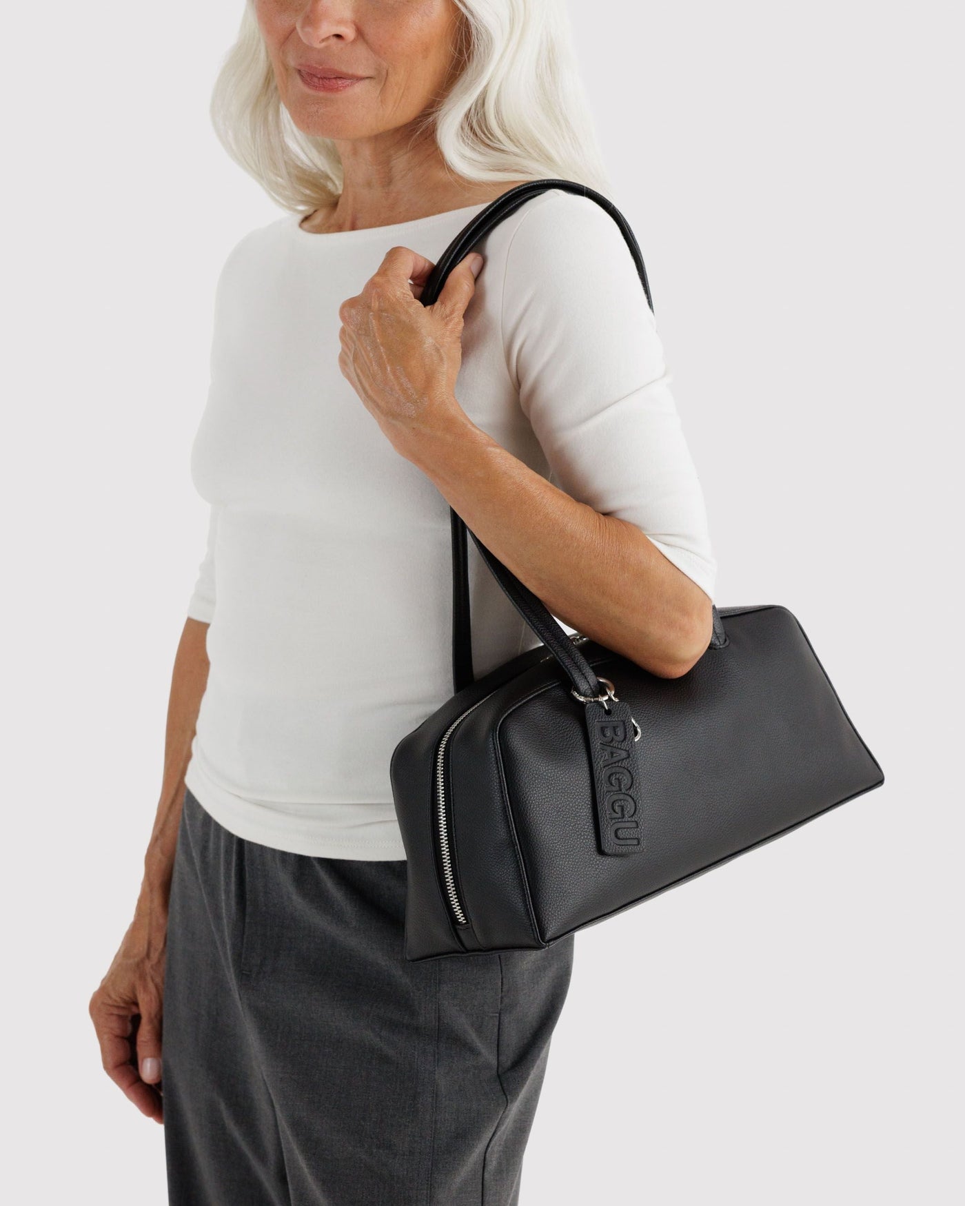 Recycled Leather Bowler Bag E0