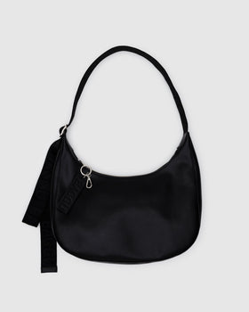 Medium Recycled Leather Crescent Bag B6